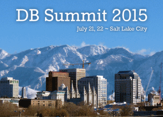 A picture of Salt Lake City, UT, with "DB Summit 2015" written on it