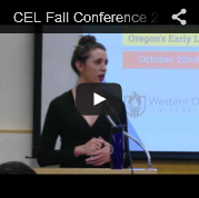 Megan Irwin addresses attendees at the 2014 Center on Early Learning Fall Conference
