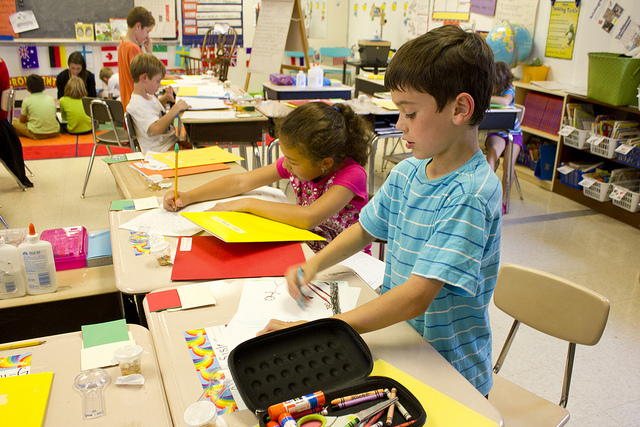 “Second grade writing class” by Woodleywonderworks/CC/flickr
